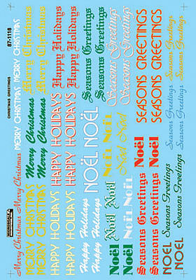 Microscale 601118 N Scale Railroad Decal Set -- Christmas Train Graphics Holiday Greetings