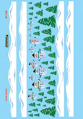 Microscale 601120 N Scale Railroad Decal Set -- Christmas Train Graphics Snowman Scenes