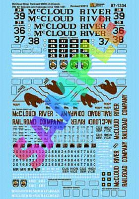 Microscale 601334 N Scale McCloud River Railroad - MCRR -- SD38-2, Double-Door Boxcars & Cabooses 1969-81 Use w/605003, 604280, PS-8-1/