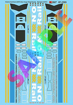 Microscale 601395 N Scale Railroad Decal Set -- Ontario Northland Diesels Revised Image 2011+