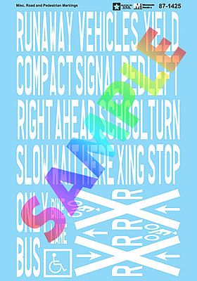 Microscale 601425 N Scale Street Decal Set -- Miscellaneous Road & Pedestrian Markings
