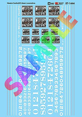 Microscale 601444 N Scale Railroad Decal Set -- Western Pacific Steam Locomotives