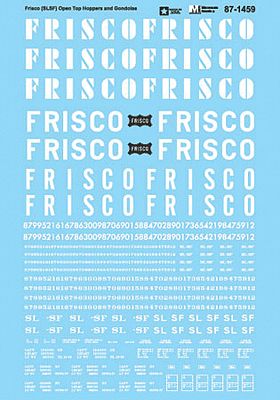 Microscale 601459 N Scale Railroad Decal Set -- St. Louis-San Francisco (Frisco/SLSF) Open Top Hoppers & Gondolas