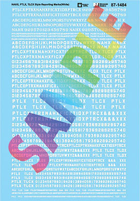 Microscale 601484 N Scale Railroad Decal Set -- NAHX, PTLX, TLCX Style Reporting Marks (white)