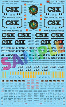 Microscale 601504 N Scale Railroad Decal Set -- CSX Trinity Covered Hoppers (Replaces #460-4212)