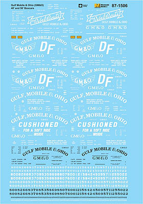 Microscale 601506 N Scale Railroad Decal Set -- Gulf, Mobile & Ohio 40' & 50' Boxcars