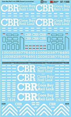Microscale 601508 N Scale Railroad Decal Set -- Coos Bay Rail Link Diesel Locos