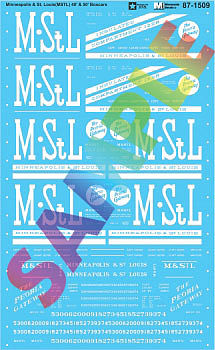 Microscale 601509 N Scale Railroad Decal Set -- Minneapolis & St. Louis MSTL 40' & 50' Boxcars