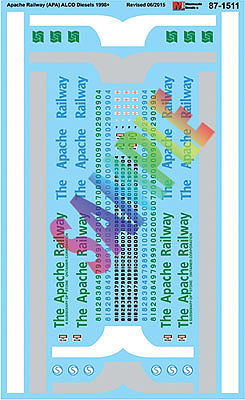 Microscale 601511 N Scale Railroad Decal Set -- Apache Railway Diesels 1998+