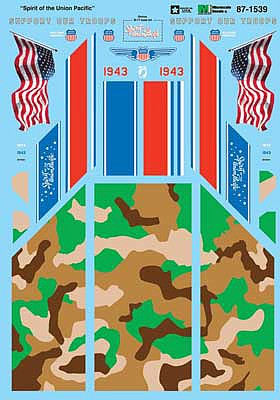 Microscale 601539 N Scale Railroad Decal Set -- Union Pacific 1943 Spirit of the Union Pacific commemorative