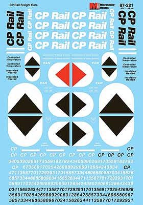 Microscale 60221 N Scale Railroad Decal Set - CP Rail -- Freight Cars 1969-1995