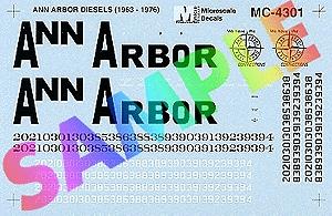 Microscale 604301 N Scale Ann Arbor - AA -- Diesels 1963-76