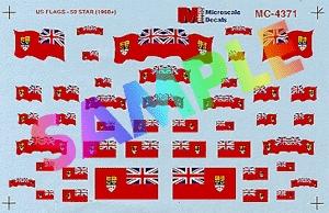 Microscale 604371 N Scale Canadian Flags -- 1870-1965 Red w/Union Jack in Field