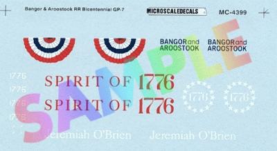Microscale 604399 N Scale Bangor & Aroostook - BAR; Boston & Maine - B&M -- Bicentennial GP7 & GP38-2 Diesels 1976