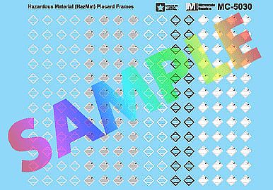 Microscale 605030 N Scale Railroad Decal Set -- Hazardous Material (HazMat) Placard Frames