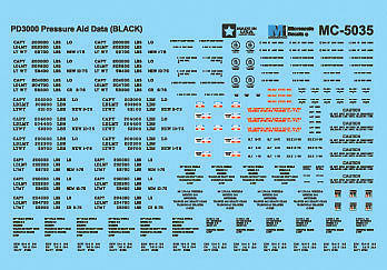 Microscale 605035 N Scale Railroad Decal Set -- PD3000 Pressureaide Covered Hopper Data (black)