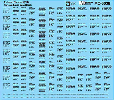 Microscale 605038 N Scale Railroad Decal Set -- Pullman Standard Hopper Car Data (black)