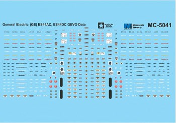 Microscale 605041 N Scale Railroad Decal Set -- GE ES44AC GEVO Data