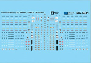 Microscale 605041 N Scale Railroad Decal Set -- GE ES44AC GEVO Data