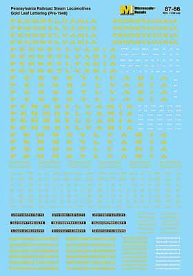 Microscale 6066 N Scale Railroad Decal Set - PRR -- Steam Locomotives (Gold-Leaf Lettering) Pre-1948