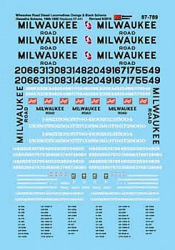 Microscale 60789 N Scale Railroad Decal Set - MILW -- Milwaukee Road Diesels 1960-87 (orange, black, Incl. Final Hiawatha Scheme)