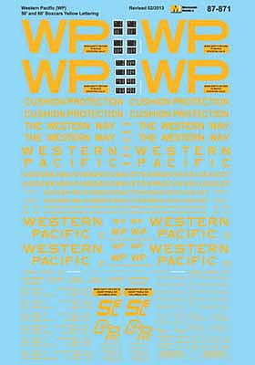 Microscale 60871 N Scale Railroad Decal Set -- Western Pacific, Missouri-Kansas-Texas, Missouri Pacific 60' Insulated Boxcars