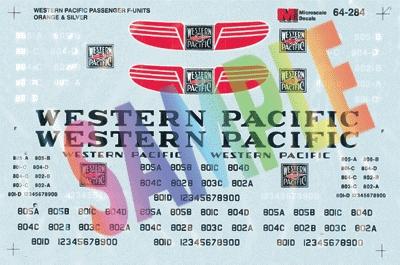 Microscale 64284 S Scale Western Pacific - WP -- Passenger Service F Unit Diesels 1947-70