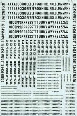 Microscale 70022 N Scale Alphabet Decals -- Condensed Gothic (black)