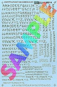 Microscale 70214 N Scale Graffiti Alphabet & Numbers -- Silver