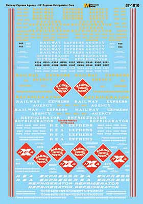 Microscale 871010 HO Scale Railway Express Agency - REA -- 50' Refrigerator Car (Express, Ice) 1953-1967