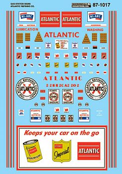 Microscale 871017 HO Scale Gas Station Sign Sets -- Atlantic Refining Co. 1935-60