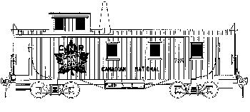 Microscale 871033 HO Scale Canadian National - CN -- Wood Cabooses w/Maple Leaf Herald, 1920-1961