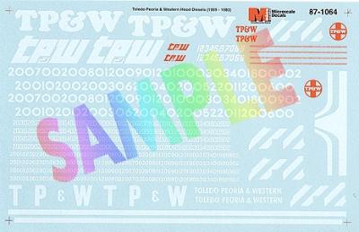 Microscale 871064 HO Scale Toledo, Peoria & Western - TP&W -- Hood Diesels - Orange & White Scheme 1969-83