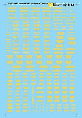 Microscale 871123 HO Scale Box Car Door Markings -- Yellow