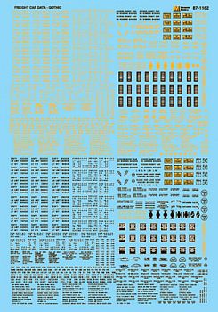 Microscale 871162 HO Scale Freight Car Data - Gothic Type Face -- Black & Yellow 1940-70