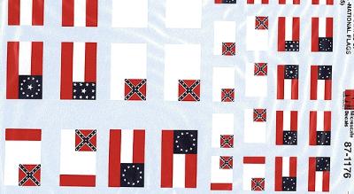 Microscale 871176 HO Scale Military - Confederate States Army 1861-65 American Civil War - Flags -- National Flags; Stars & Bars, Stainless Banner & 3rd National