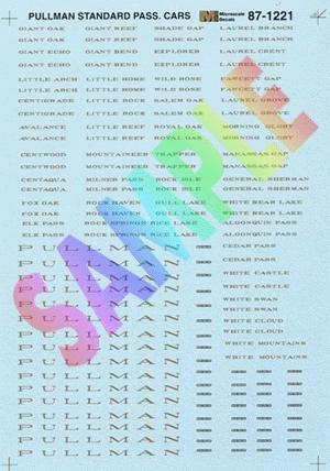 Microscale 871221 HO Scale Pullman Company - PULLMAN -- Heavyweight Passenger Cars (Gold Lettering)
