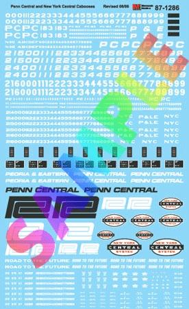 Microscale 871286 HO Scale Penn Central - PC, New York Central - NYC -- Transfer & Bay Window Cabooses, 1975-1984