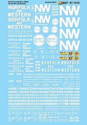 Microscale 871316 HO Scale Norfolk & Western - N&W -- 40' and 50' Boxcars (Late Schemes)