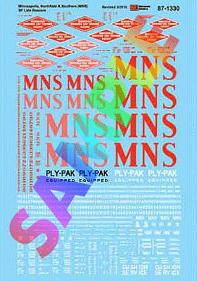 Microscale 871330 HO Scale Minneapolis, Northfield & Southern - MN&S -- 50' Late Boxcars