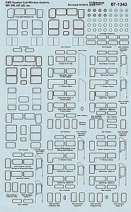 Microscale 871343 HO Scale Railroad Decal Set -- Window Gaskets for Spartan Cab EMD MP, SW, GP & SD Locos