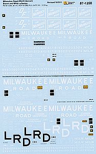 Microscale 871358 HO Scale Railroad Decal Set -- Milwaukee Road Boxcars #2, Brown & White Schemes, 1970s
