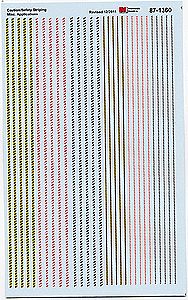 Microscale 871360 HO Scale Safety Stripe Decal Set -- 3 & 5" Angled Safety Stripes, Various (black/yellow, black/white, red/white)