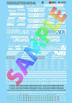 Microscale 871413 HO Scale Norfolk Southern - NS -- Diesel Gensets, GP59 & GP60 (Replaces MC-4392 & MC-4057)