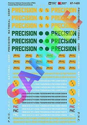 Microscale 871420 HO Scale Railroad Decal Set -- Precision National Leasing Diesels (Includes Patches)