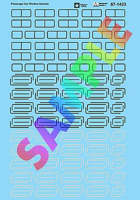 Microscale 871423 HO Scale Railroad Decal Set -- Passenger Car Window Gaskets (black & silver)