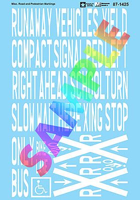Microscale 871425 HO Scale Street Decal Set -- Misc. Road & Pedestrian Markings