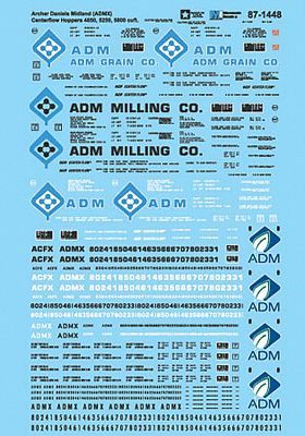 Microscale 871448 HO Scale Archer-Daniels-Midland - ADMX -- 4650-, 5250- & 5800-Cu.Ft. Centerflow Hoppers
