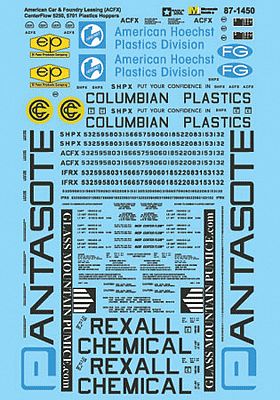 Microscale 871450 HO Scale ACF Leasing - ACFX -- 5250-, 5701-Cubic Foot Plastics Covered Hoppers