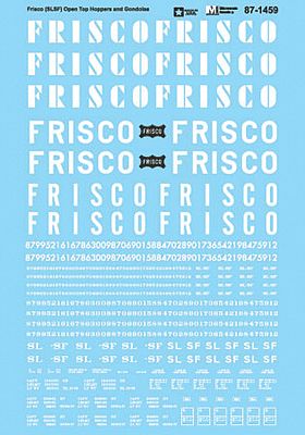 Microscale 871459 HO Scale Railroad Decal Set -- St. Louis-San Francisco (Frisco/SLSF) Open Top Hoppers & Gondolas